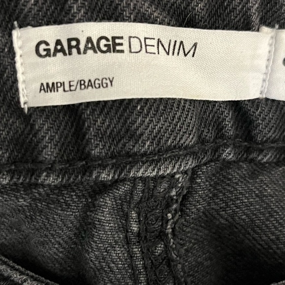 Garage Denim Ample Baggy Jeans Black Raw Hem Size 7 (28) - Picture 8 of 11